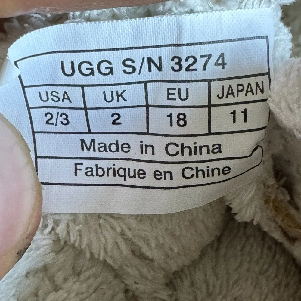 Size 2/3 - UGG Gray Suede Classic Unisex Baby Bootie Slippers Ankle